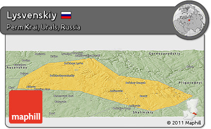 Savanna Style Panoramic Map of Lysvenskiy
