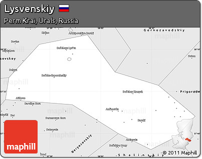 Silver Style Simple Map of Lysvenskiy