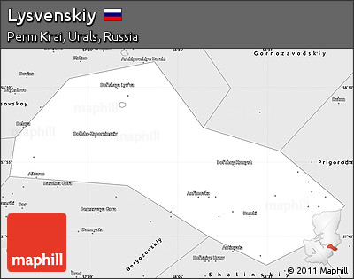 Silver Style Simple Map of Lysvenskiy
