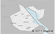 Gray 3D Map of Okhanskiy, single color outside