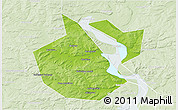 Physical 3D Map of Okhanskiy, lighten