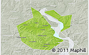 Physical 3D Map of Okhanskiy, lighten, semi-desaturated