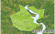 Physical 3D Map of Okhanskiy, satellite outside