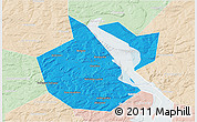 Political 3D Map of Okhanskiy, lighten