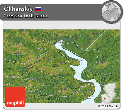 Satellite 3D Map of Okhanskiy