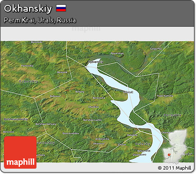 Satellite 3D Map of Okhanskiy
