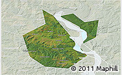 Satellite 3D Map of Okhanskiy, lighten