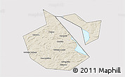 Shaded Relief 3D Map of Okhanskiy, cropped outside