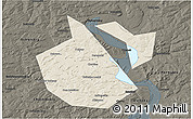 Shaded Relief 3D Map of Okhanskiy, darken