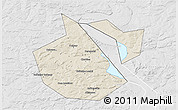 Shaded Relief 3D Map of Okhanskiy, lighten, desaturated