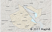 Shaded Relief 3D Map of Okhanskiy, semi-desaturated