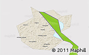Shaded Relief 3D Map of Okhanskiy, single color outside