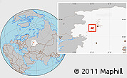 Gray Location Map of Okhanskiy, highlighted grandparent region