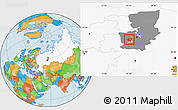 Political Location Map of Okhanskiy, highlighted country, highlighted parent region