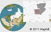 Satellite Location Map of Okhanskiy, highlighted country, highlighted parent region
