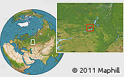 Satellite Location Map of Okhanskiy