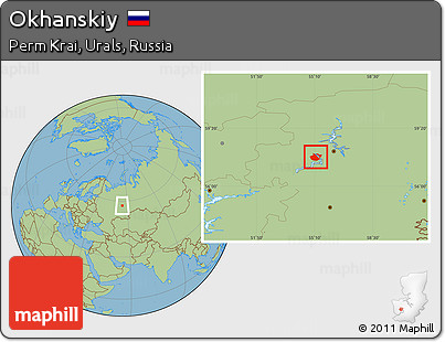 Savanna Style Location Map of Okhanskiy