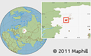 Savanna Style Location Map of Okhanskiy, highlighted grandparent region