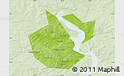 Physical Map of Okhanskiy, lighten