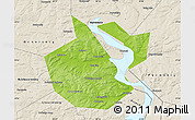 Physical Map of Okhanskiy, shaded relief outside