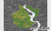 Satellite Map of Okhanskiy, desaturated