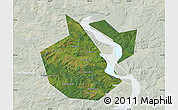 Satellite Map of Okhanskiy, lighten