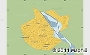 Savanna Style Map of Okhanskiy, single color outside