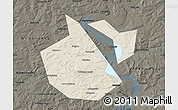 Shaded Relief Map of Okhanskiy, darken