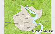Shaded Relief Map of Okhanskiy, physical outside