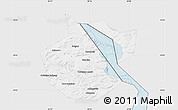 Silver Style Map of Okhanskiy, single color outside