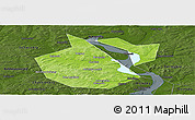 Physical Panoramic Map of Okhanskiy, darken