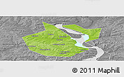 Physical Panoramic Map of Okhanskiy, desaturated