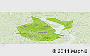Physical Panoramic Map of Okhanskiy, lighten