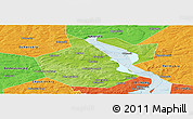 Physical Panoramic Map of Okhanskiy, political outside