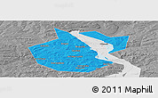 Political Panoramic Map of Okhanskiy, desaturated