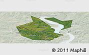 Satellite Panoramic Map of Okhanskiy, lighten