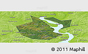 Satellite Panoramic Map of Okhanskiy, physical outside