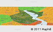Satellite Panoramic Map of Okhanskiy, political outside