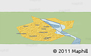 Savanna Style Panoramic Map of Okhanskiy, single color outside
