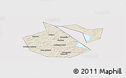 Shaded Relief Panoramic Map of Okhanskiy, cropped outside