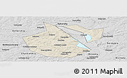 Shaded Relief Panoramic Map of Okhanskiy, desaturated