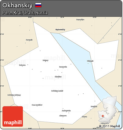 Classic Style Simple Map of Okhanskiy
