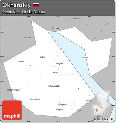 Gray Simple Map of Okhanskiy