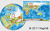 Physical Location Map of Ordinsky, highlighted country, highlighted parent region, within the entire country