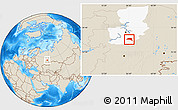 Shaded Relief Location Map of Ordinsky, highlighted parent region