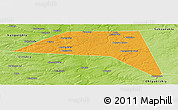 Political Panoramic Map of Ordinsky, physical outside