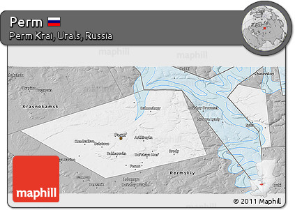 Gray 3D Map of Perm
