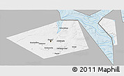 Gray 3D Map of Perm, single color outside