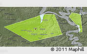 Physical 3D Map of Perm, darken, semi-desaturated