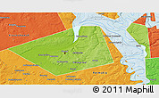 Physical 3D Map of Perm, political outside